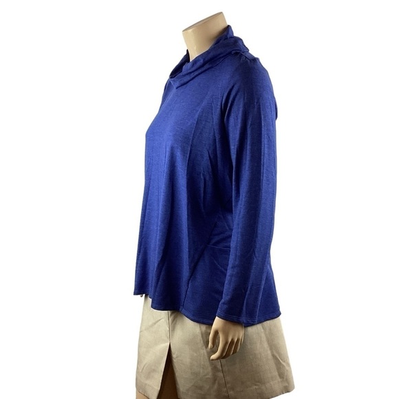 LOGO Lounge Lori Goldstein Fallon Cowl Neck Top Size XL Blue - Picture 4 of 7